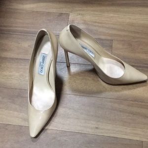 Tan Jimmy Choo high heels